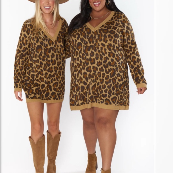 Show Me Your MuMu Dresses & Skirts - show Me Your MuMu Hartford leopard sweater dress size large NWT